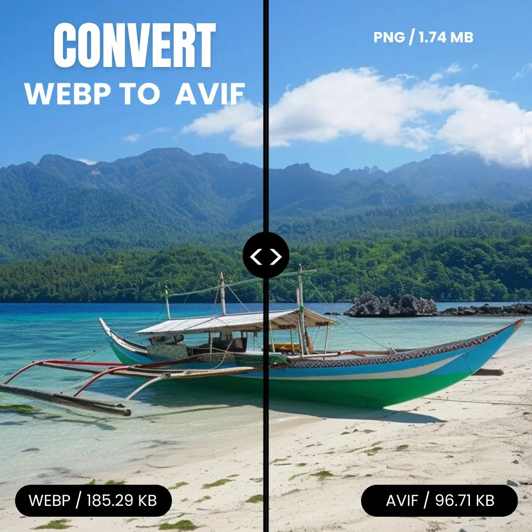 WEBP to AVIF image comparison with boat